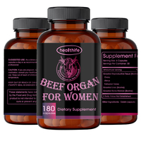 Complément Alimentaire pour Femmes à Base d'Organes de Bœuf : Foie, Moelle Osseuse, Ovaires, Utérus, Trompes de Fallope - 180 Capsules