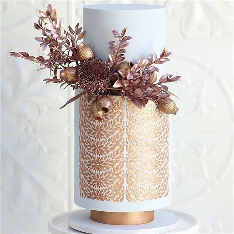 Bán Hot Bán Nguyệt Retro Mô Hình Bánh Phun Stencils Fondant Hollow Template Bánh Ren Thảm Trang Trí Side Khuôn