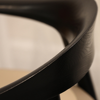 Fauteuil d'appoint en bois massif noir, fauteuil de loisirs rembourré, fauteuil d'appoint moderne pour salon