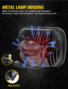 Phares LED carrés 5x7 pouces pour GMC Savana, Toyota Pickup, Jeep <span class=keywords><strong>Wrangler</strong></span> <span class=keywords><strong>YJ</strong></span> 1987-1995, accessoires de phares LED Emark - Product Image 4