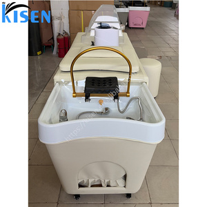 Sillón de Lavado de Cabello Profesional para Salón de Belleza, con Elevación Eléctrica, Multifuncional, con Vaporizador para la Cabeza - Product Image 4