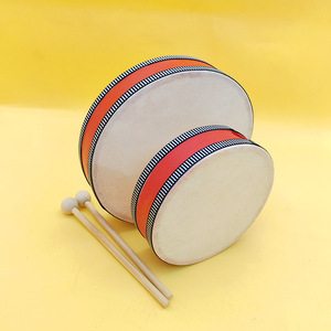 Wholesale 8 Inches Wooden Sheepskin Hand <b>Drums</b> With Wooden Sticks Double-sided <b>Drum</b> Music Orff Percussion Instruments - Product Image 6