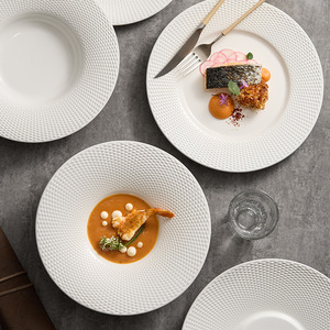 Customize Ceramic Charger Plate Wedding Nordic Style Restaurant Vintage Embossed <b>Dinner</b> Plate Ceramic <b>Set</b> Luxury - Product Image 5