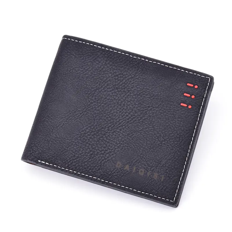 New men's wallet men short simple retro thin frosted money clip male youth large capacity horizontal soft wallet