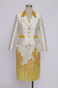 Geenlinm FASHlON Robe pour femmes, costumes d'église, 2 pièces, tenues d'église élégantes en brocart de haute qualité - Product Image 6