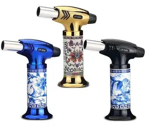 Máy bay phản lực butan Torch bơm lại nhà bếp nhẹ hơn BlowTorch với cơ thể gốm có thể điều chỉnh ngọn lửa cho món tráng miệng - Product Image 1