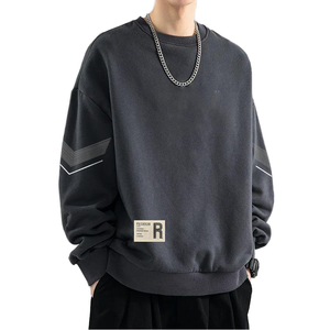 2025 Homme Col Rond Ample Haut de Qualité Livraison Rapide Maille Tricotée pour Adolescents Longs Sweats à Capuche Printemps et Automne - Product Image 1