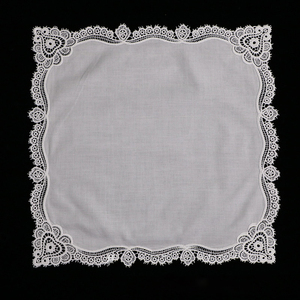 Pañuelos de algodón personalizados con encaje de <span class=keywords><strong>ganchillo</strong></span> en el borde 30cm Pañuelos de mujer Pañuelos textiles para Boda nupcial - Product Image 1