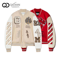 Blousons Bomber Varsity Personnalisés pour Hommes – Coupe-Vent Chauds d'Hiver avec Manches en Cuir, Écussons en Chenille et Logo Brodé – Créez le Votre