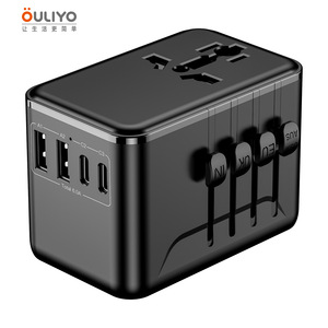 OULiYO All In One Travel <b>Adapter</b> 2500W 3 <b>Type</b>-<b>C</b> PD Universal Charging Plug With USB Ports For Global Use - Product Image 4