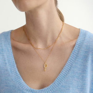 Collier sportif pour femme <span class=keywords><strong>OZE</strong></span>, collier de luxe léger, chaîne en bambou pour clavicule, acier inoxydable non décolorant, bijoux haut de gamme, transfrontalier - Product Image 4