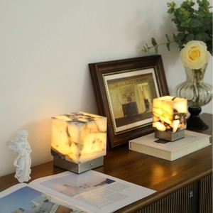 Purple Marble Rechargeable Desk Lamp Touch Control <b>LED</b> <b>Battery</b> Powered Portable Decorative Gift Lamp - Product Image 2
