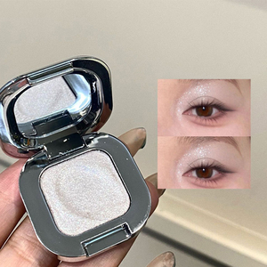 Paleta de sombras de ojos individuales al por mayor con etiqueta privada, estuche metálico plateado, brillo brillante, maquillaje de ojos monocromático, <span class=keywords><strong>precio</strong></span> al por mayor - Product Image 2