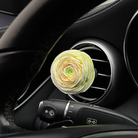 Diffuseur de parfum en pierre de gypse à clipser pour grille d'aération de voiture, motif fleur de renoncule, désodorisant de voiture, décoration intérieure de voiture de luxe, vente en gros