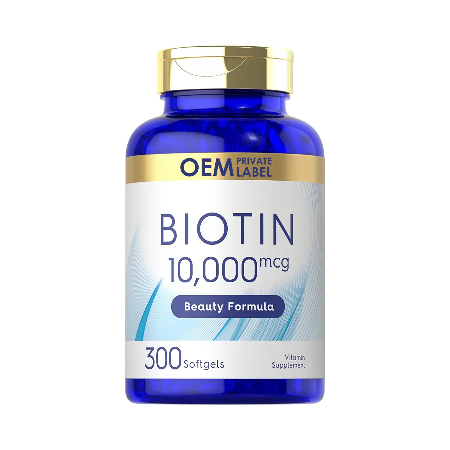 Biotin (Vitamin H) Softgel Capsule OEM Suplemen Perawatan Rambut Kulit Kuku Vegan Vitamin C Biotin Collagen Kapsul Rambut