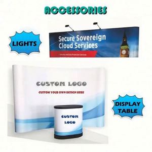 3X3 3X4 Retractable Pop up Wall Display Exhibition <b>Banner</b> Stand with Curved Design Polyester/PVC Material Digital Printing - Product Image 2