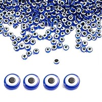 Perles turques en verre soufflé Millefiori ovales rondes de 4 à 10 mm, perles œil de mauvais œil, accessoires de bijoux DIY
