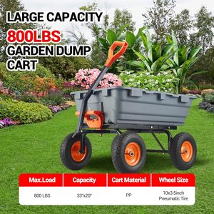 <span class=keywords><strong>Carrello</strong></span> per discarica da giardino in poliestere da 800 libbre <span class=keywords><strong>con</strong></span> pneumatici da 10 pollici, carriola <span class=keywords><strong>con</strong></span> telaio in acciaio per terreno, piante, legno e attrezzi da giardinaggio - Product Image 2