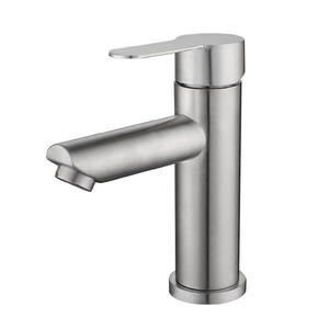 304 Stainless Steel Cold and Hot <b>Brushed</b> Nickel Color Wholesale Manufacturing Ceramic Cartridge Basin Faucet - Product Image 1