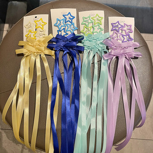 Juego de horquillas tejidas con lazo de estilo dulce en estrella rosa púrpura azul para Concierto música Festival soporte de horquilla - Product Image 3