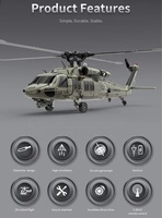 Haute Simulation Black Hawk UH60 2.4G RC Hélicoptère YXZRC F09 avec deux moteurs sans balais et tête de Rotor CNC pour un vol 3D stable