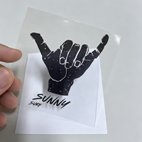 Autocollant en vinyle transparent découpé sur mesure, durable, avec logo, adhésif puissant, imperméable, en PVC transparent, idéal pour l'image de marque et la description