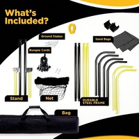 Filet de rebond réglable pour volley-ball 7x4 pieds, durable, avec sac de transport, personnalisation de l'angle pour l'entraînement