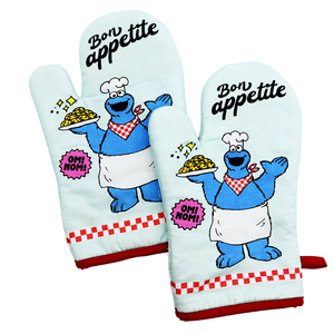 Wholesale Heat Resistant 100% Cotton Kitchen Oven Mitts Breathable Cotton Lining Dishwasher Safe Washable Classic Style Printed - Product Image 1