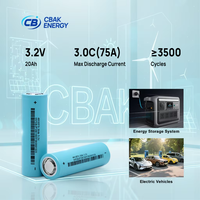 CBAK 40135 LiFePO4 3.2V 20Ah Sel Baterai Lithium Iron Phosphate Isi Ulang Bersertifikasi CE/ROHS/UN38.3 3500 Siklus Pengosongan 3C