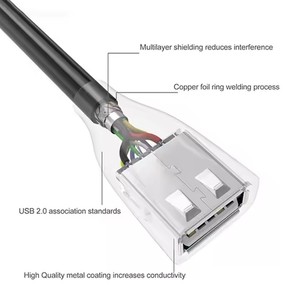 INNOPRO personnalisé USB 2.0 3A câble d'extension de charge rapide PVC cuivre pur A-mâle A-femelle connecteurs pour téléphones mobiles caméras - Product Image 3