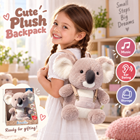 Sac à dos en peluche mignon Koala Éléphant 2026, jouets musicaux unisexes avec oreilles qui bougent, en fausse fourrure, pour enfants, idéal pour les anniversaires
