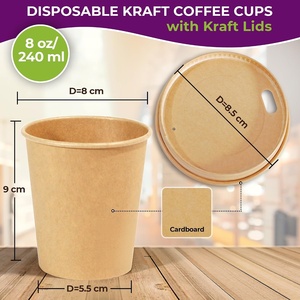 Gobelets en papier à double paroi de qualité alimentaire avec logo personnalisé, 8oz-16oz, pour thé à bulles chaud et café, avec couvercle et impression sérigraphique - Product Image 5