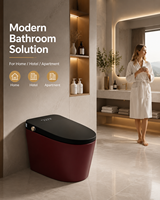 WC intelligent de luxe moderne de haute qualité avec réservoir intégré, bidet en céramique, siège chauffant et fonction basse pression d'eau