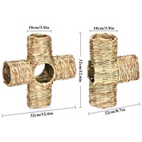 Nouvelle paille explosive à quatre voies pour éviter les tuyaux hamster ours en soie dorée lapin Totoro meulage dents paysage jouet nid