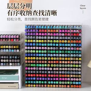 Transparent Marker Storage Box Square Plastic Pen Holder Large Capacity Desktop Organizer For Art Supplies - Product Image 3