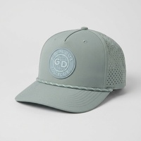 Casquette de baseball snapback personnalisée à 5 panneaux avec logo en caoutchouc découpé au laser 3D, perforée, séchage rapide, pour l'extérieur, motif léopard à pois