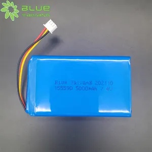 LP155590 5000 mah 충전식 리튬 이온 셀 7.4v 5000 mah 배터리 팩