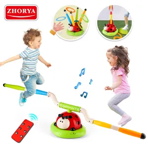 Zhorya Cartoon Ladybug Sports Launcher Toy 3 Em 1 Controle Remoto Pular Corda Exercício Machine Brinquedos Set Kids Outdoor Game Toy