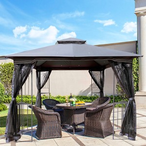 10x10 Modern OEHOME Outdoor Patio Gazebo <b>Canopy</b> Tent Ventilated Double <b>Roof</b> Detachable Mosquito Netting Outdoor Furniture - Product Image 2