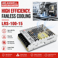 Alimentation à découpage MEANWELL LRS-100-15 15VDC 7A 105W à boîtier métallique, entrée large 85-264VAC pour systèmes de contrôle