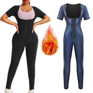 Combinaison de sport amincissante une pièce pour <span class=keywords><strong>femme</strong></span>, effet galbant et anti-transpiration, avec fermeture éclair, idéale pour le yoga et le fitness – <span class=keywords><strong>Prix</strong></span> de gros - Product Image 2