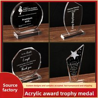Médaille de trophée créative en acrylique, récompense pour employés, plaque commémorative, prix de compétition, souvenir de retraite, modèle de médaille personnalisé