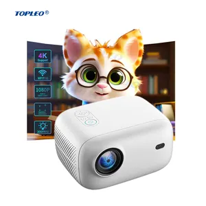 Topleo proyektor Mini cerdas Android, proyektor portabel 4000 Lumens Video LCD layar proyektor untuk penggunaan di rumah