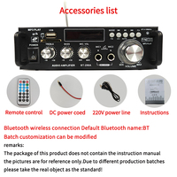 Amplificateur de puissance miniature à double canal IQIYU AV298 avec télécommande USB TF