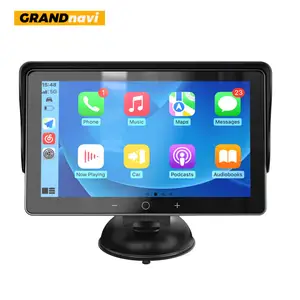 GRANDnavi 7 Inches Portable Linux System Car Stereo BT Carplay Android Auto Potable Car Radio Mirror Link High Resolution GPS