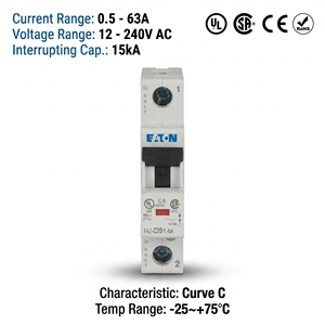 Serie FAZ FAZ-C20/1-NA CE 20A 1P Cobre 15KA Capacidad de Ruptura Modelo Mccb Interruptores de Circuito en Miniatura para la Industria - Product Image 1