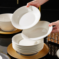 Assiettes en céramique stoneware créatives et durables, style américain, compatibles lave-vaisselle et micro-ondes, pour servir les steaks, les crêpes, pour les mariages et la famille
