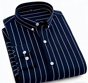 Men's Striped <strong>Check</strong> Summer Formal Business Casual Long Sleeve <strong>Shirt</strong> with Button Down Collar for Office Daily Wear <strong>and</strong> Meetings - Product Image 5