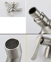 SUS304 Robinet à un trou Capteur sans contact Design moderne Finition brossée pour machines à laver Piscines à vadrouille à double usage domestique