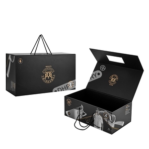 High Quality Club Football Uniform Set Packaging Folding Boxes <b>Gold</b> Foil Stamp with Rope Ribbon Handle for Clothing Package Box - Product Image 1